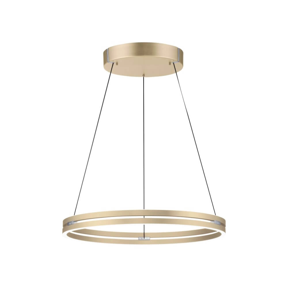 Sleek hanging lamp Pure E-Loop brass Ø 70cm