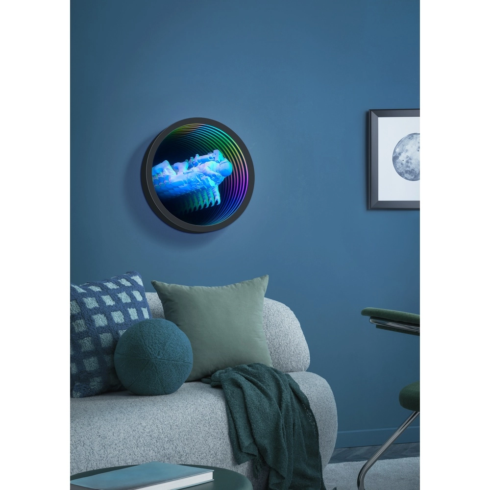 Wall lamp Duke unique effect black Ø 40cm Trio 4017807671711