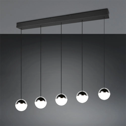 5-light pendant lamp Senta chrome