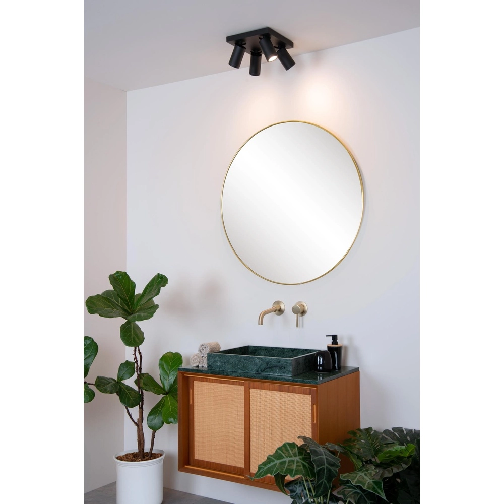 Ceiling spotlight Taylor IP44 4-light black Lucide 5411212092670