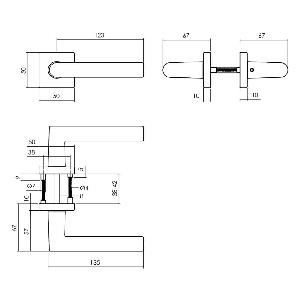 Complete door handle set Broome Black toilet Intersteel 8714186634660