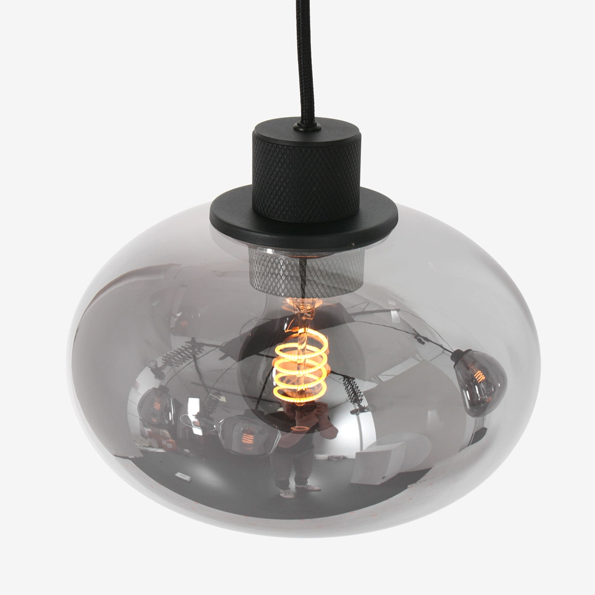 Smoke glass hanging lamp Reflexion Steinhauer 8712746135589