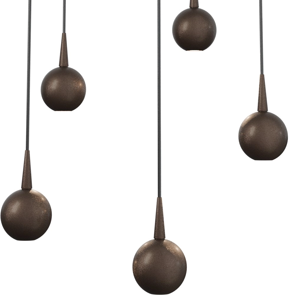 5-light pendant lamp Talana cocoa brown Ø 35cm DTW Masterlight 8718121350103