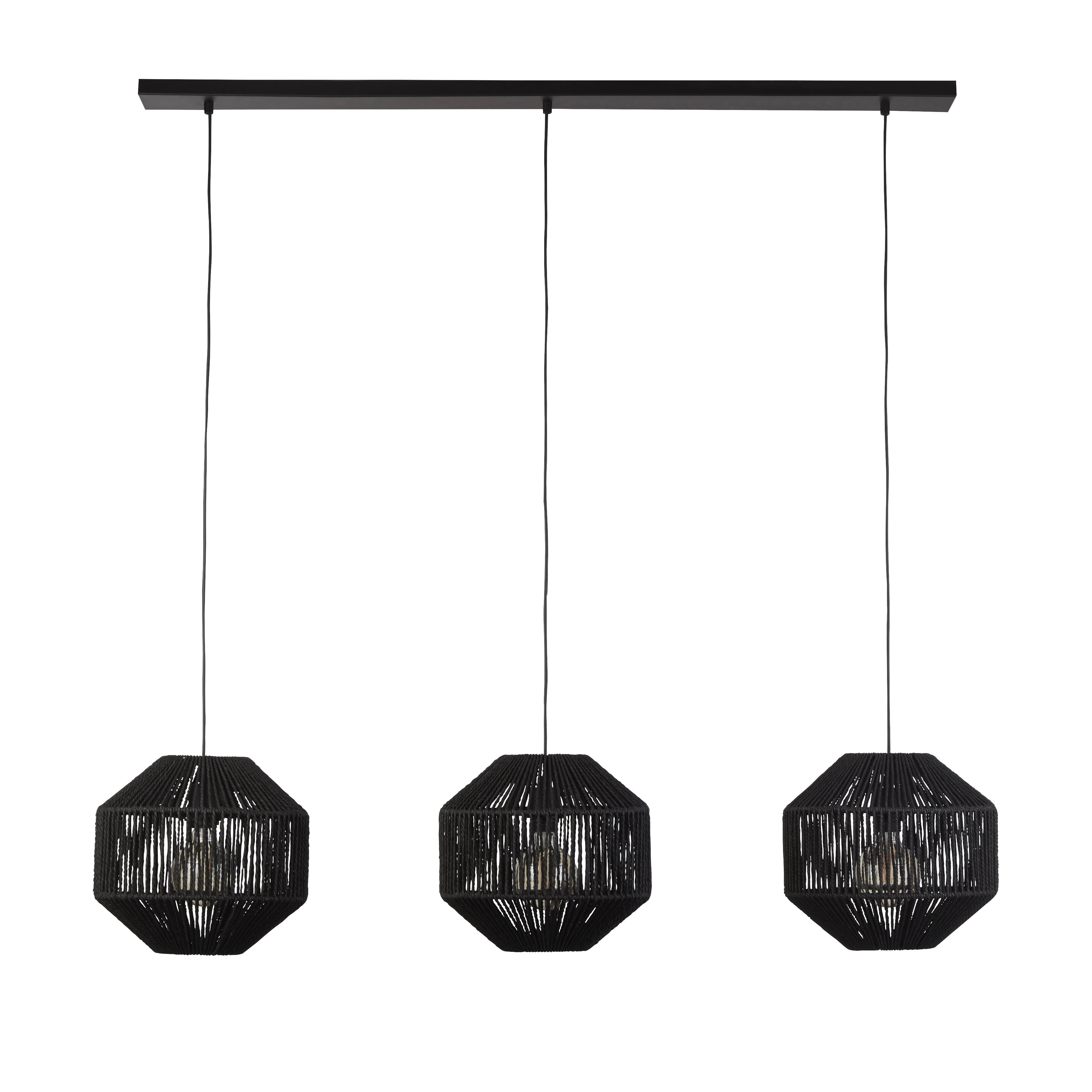 3-light pendant lamp Wicker Searchlight 5053423171616