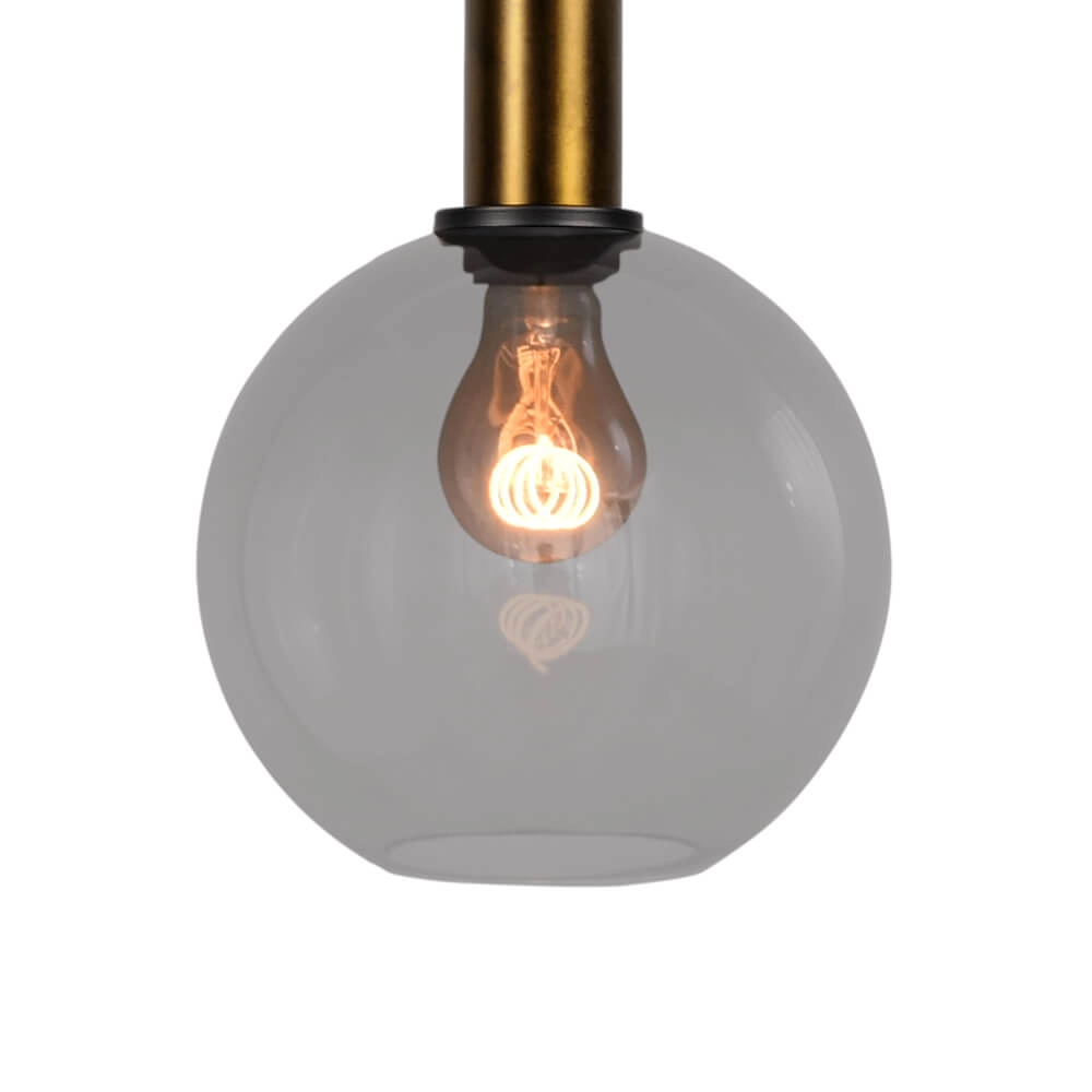 Hanging lamp Ø 20cm Bella 2 Antique brass with smoke glass Masterlight 8718121334080