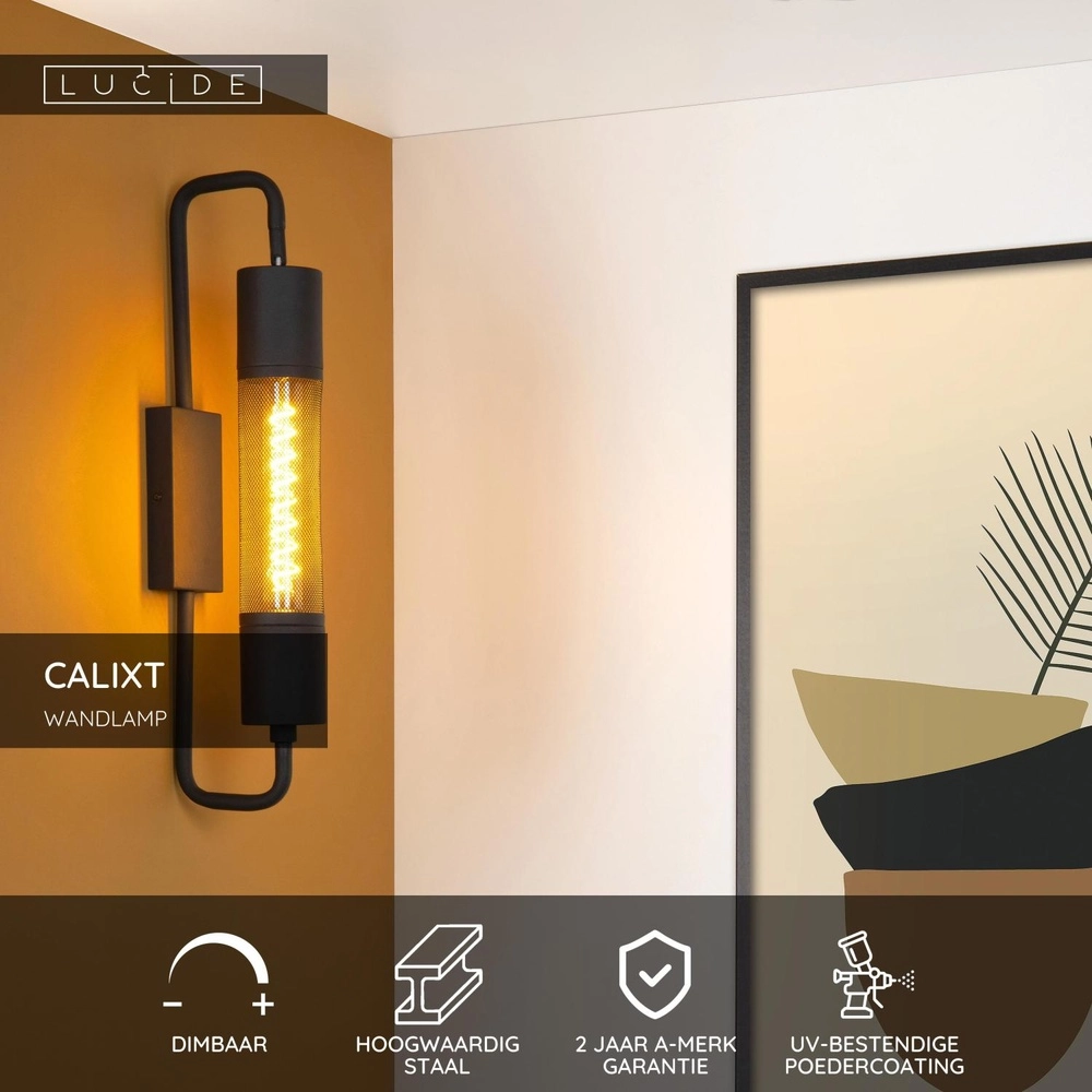 Design wall lamp Calixt Black Lucide 5411212051462
