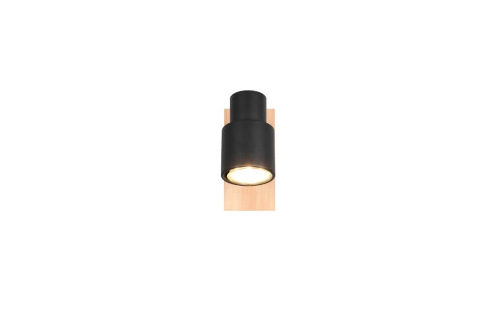 Design wall lamp Pierre black with wood Trio 4017807638158