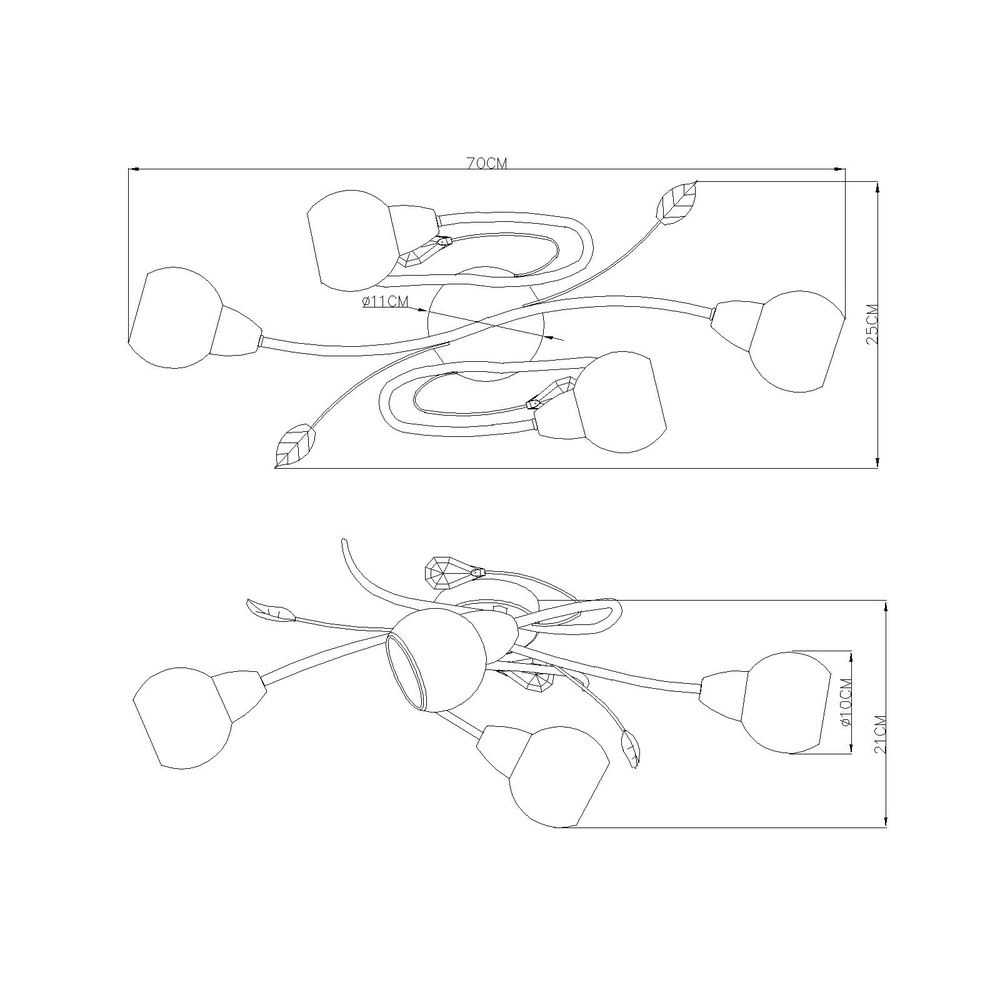 Ceiling lamp Lilly Classic nickel Globo 9007371313594