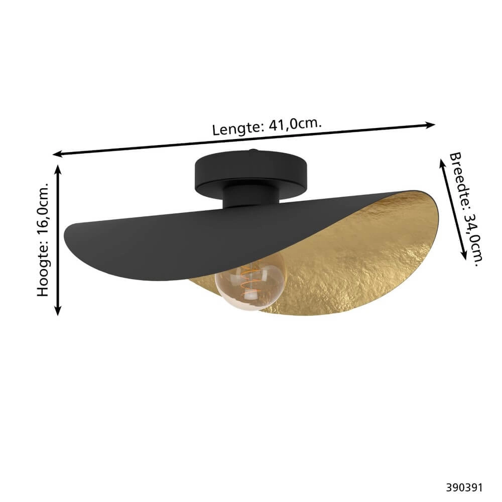 Black ceiling lamp Saceda with gold Stars of Light 9008606292271