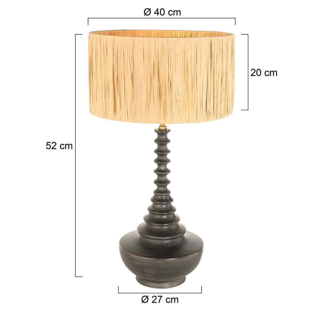 Unique table lamp Bois with straw-coloured hood Steinhauer 8712746172560
