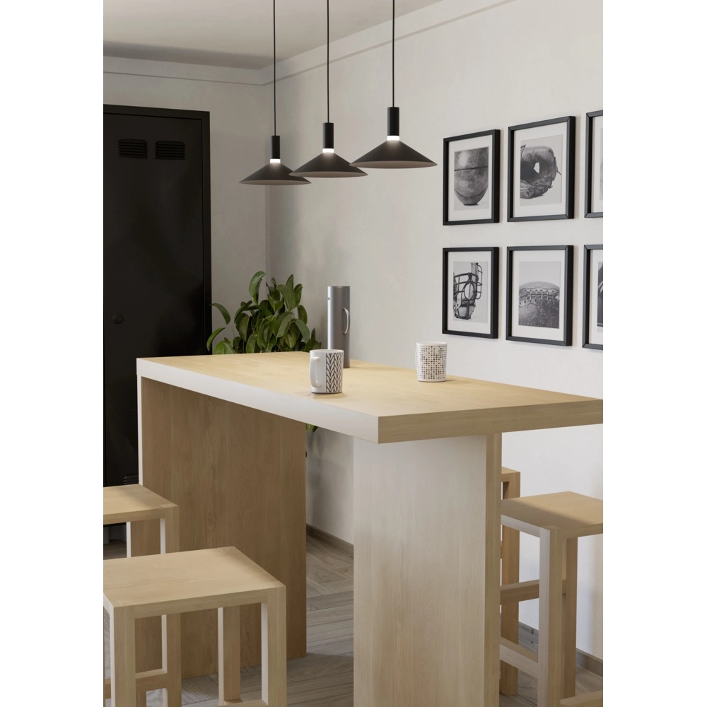 Pendant lamp Conomavilla-Z Smart Black 3-light Eglo 9008606360604