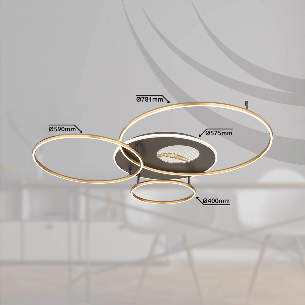 Modern ceiling lamp Invertina gold 126cm Globo 9007371453016