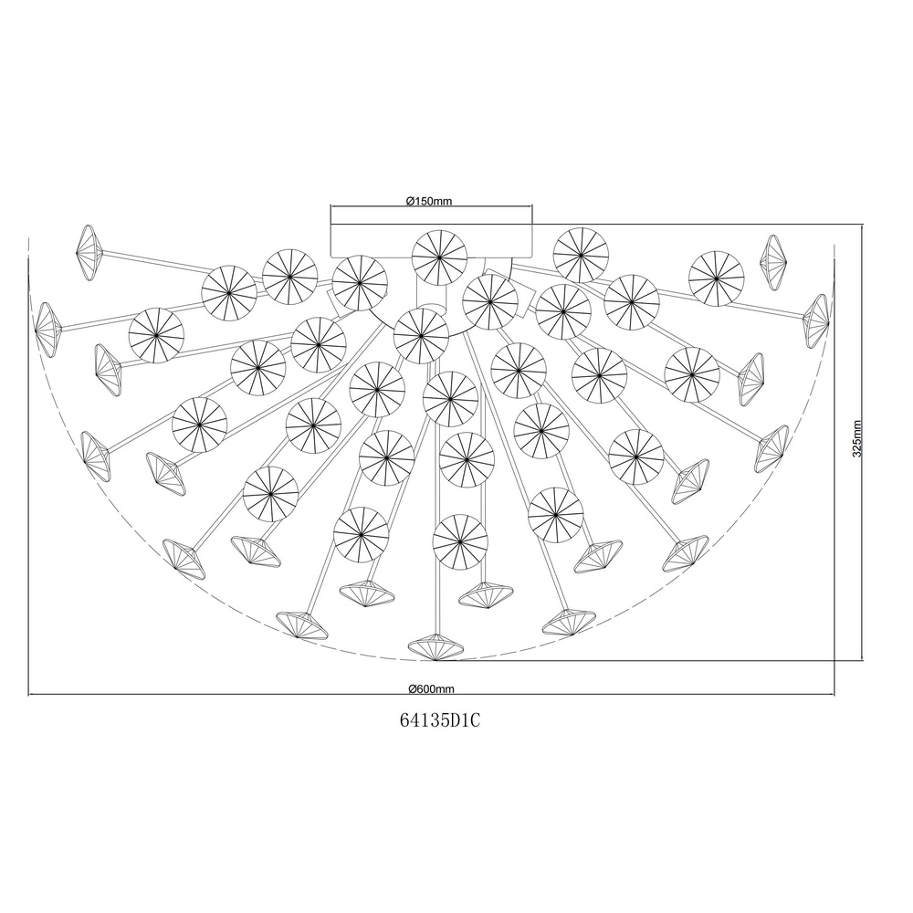 Ceiling lamp Katrina chrome Ø 60cm Globo 9007371484331