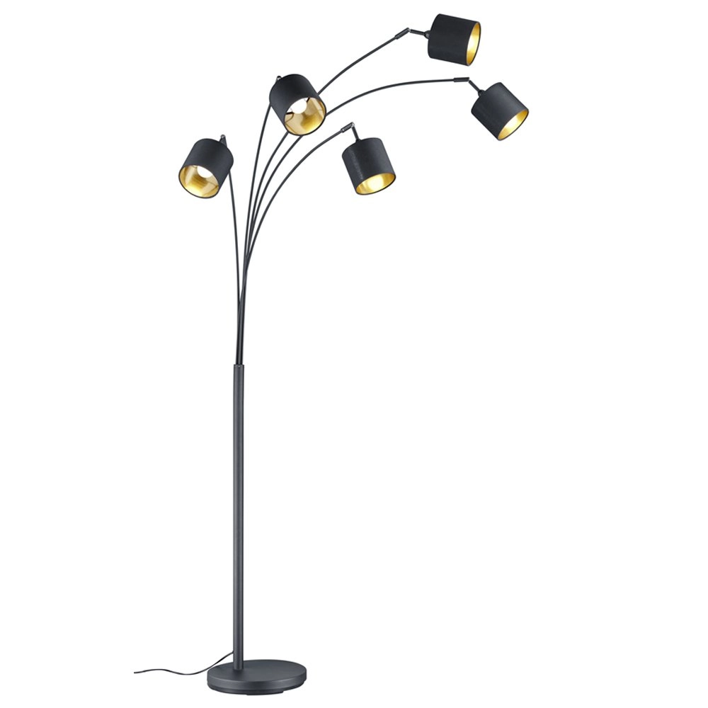 Floorlight Tommy 5-light black with gold