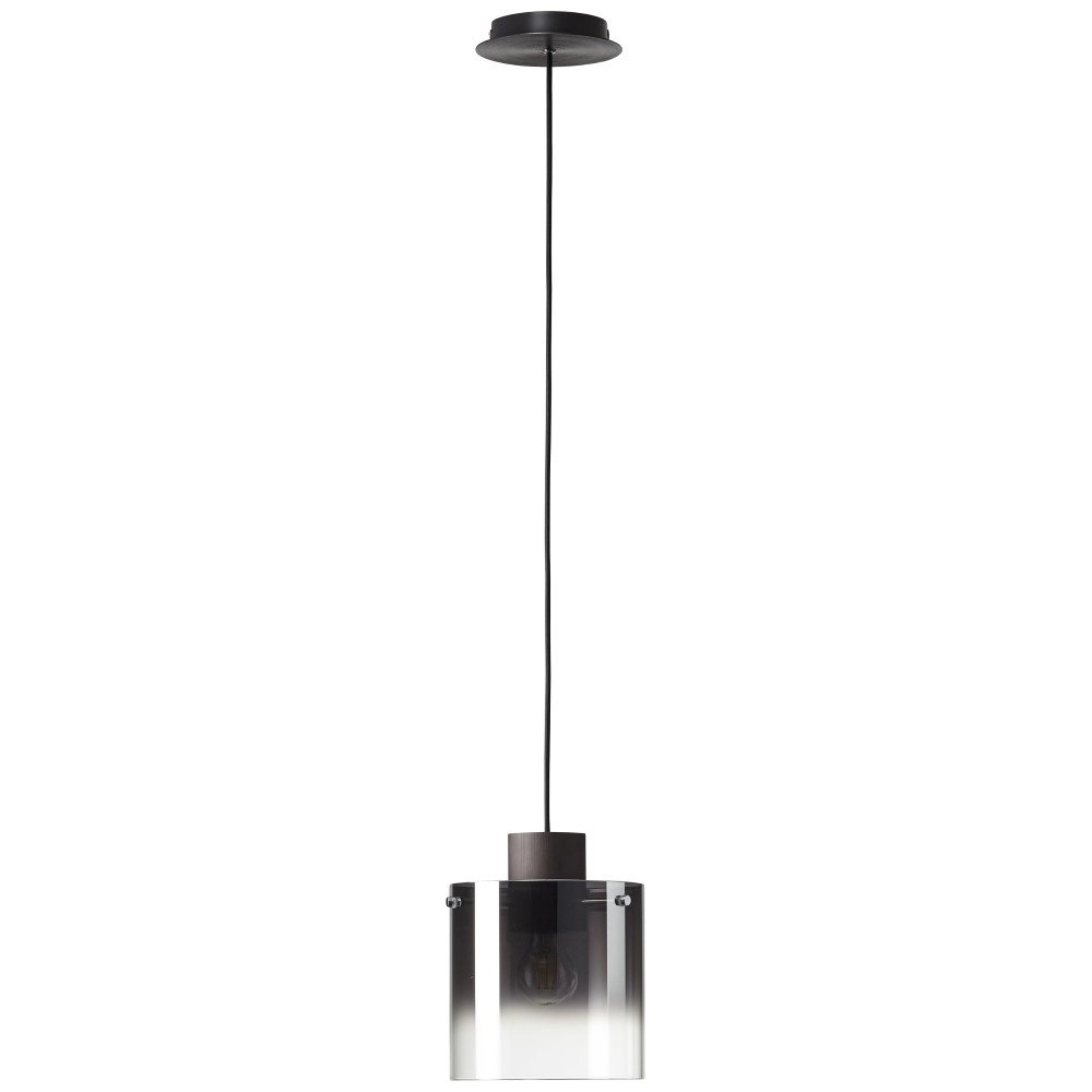 Pendant lamp Beth E27 black with smoke glass Brilliant 4004353358470