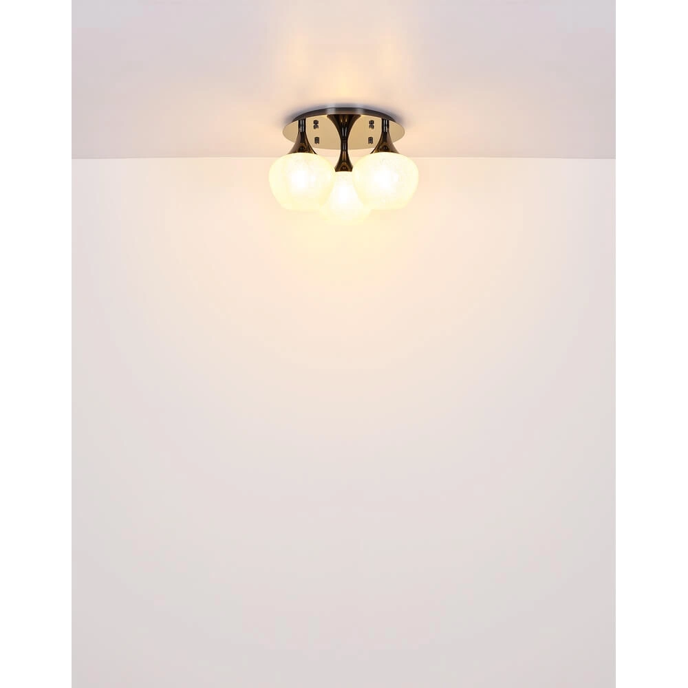 Anthracite ceiling lamp Maxy with white glass 3-lights Ø 45cm Globo 9007371447183