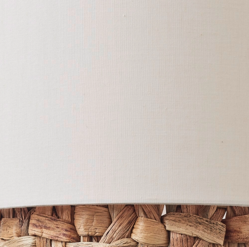 Floor lamp Waterlilly Rattan with white fabric Brilliant 4004353411960