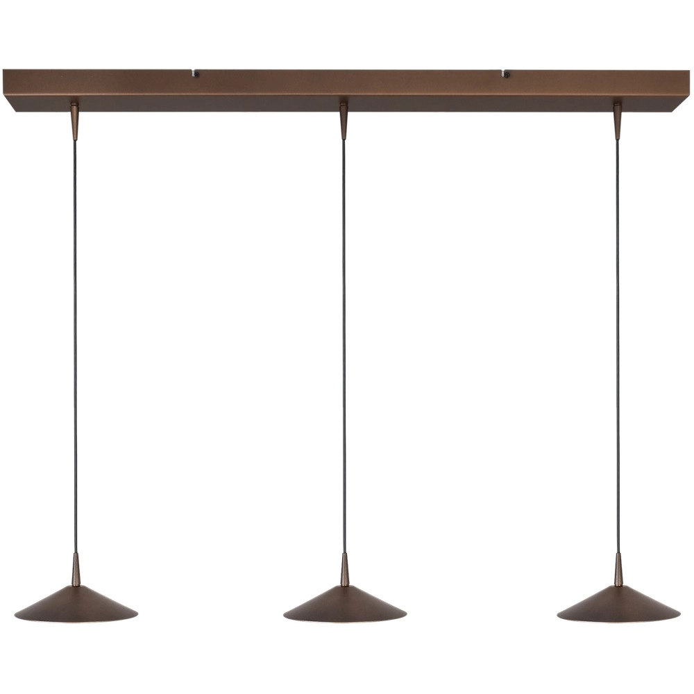 3-light pendant lamp Ceppo cocoa brown Ø 18cm