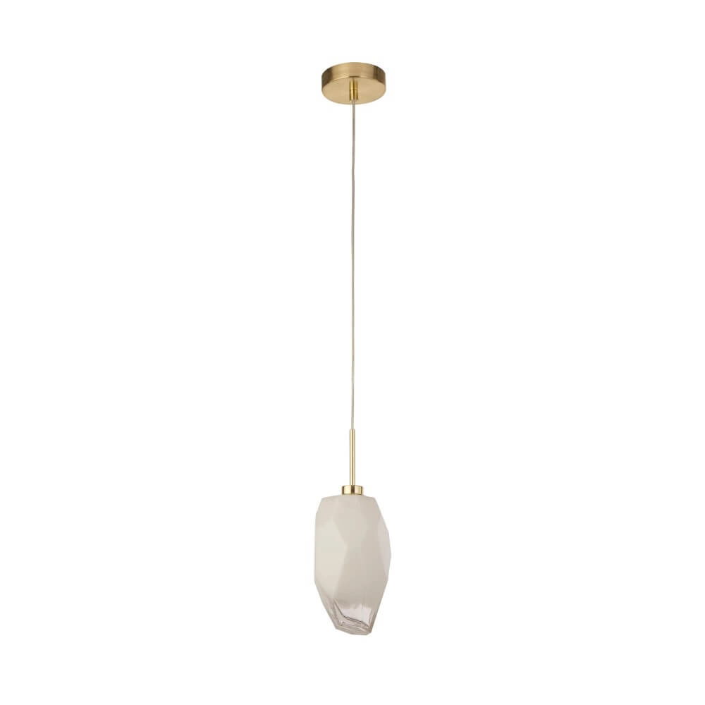1-light pendant lamp Rocky with white glass Searchlight 5053423264264