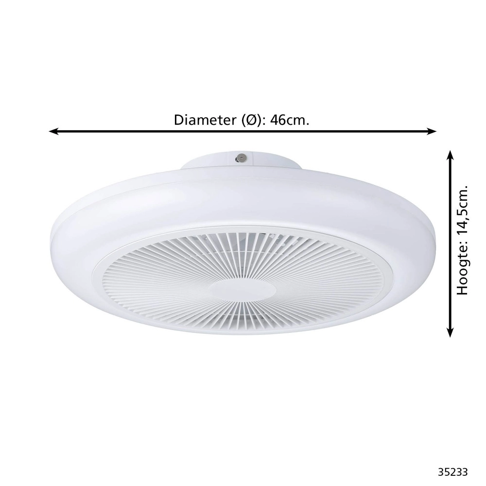 Ceiling fan Sayulita white Ø 46cm Eglo 9002759352332