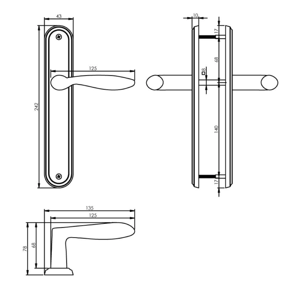 Retro door handle George nickel matt Intersteel 8714186148549