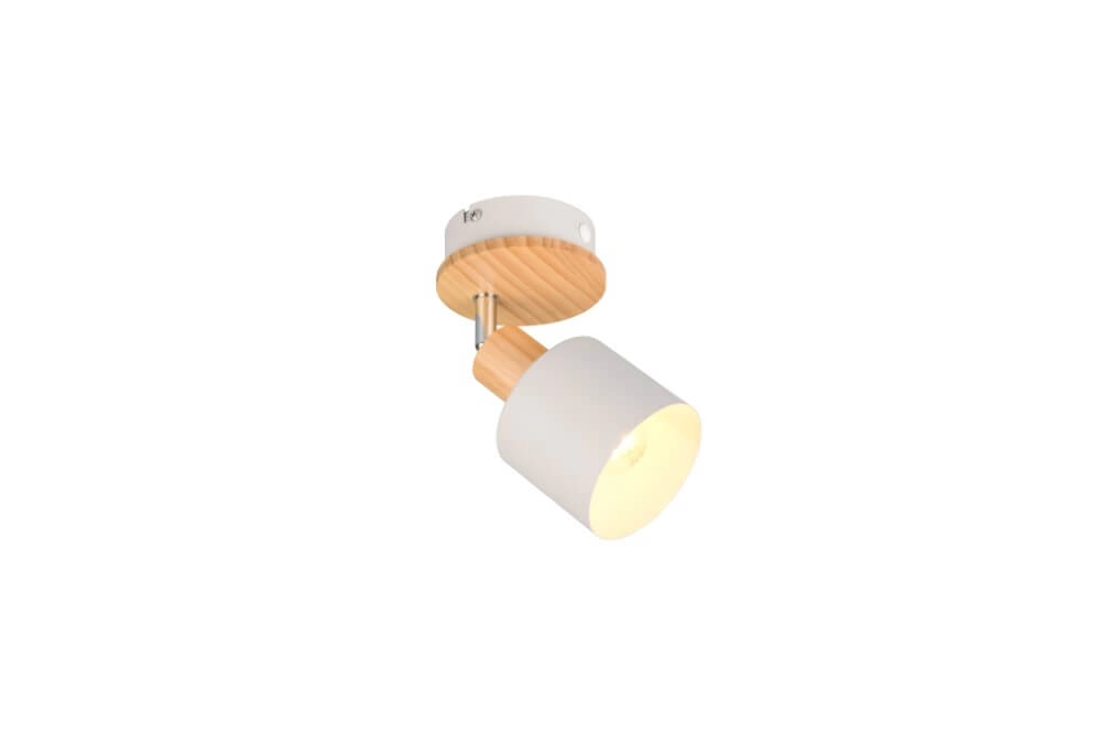 Single ceiling light Shanti with wood look