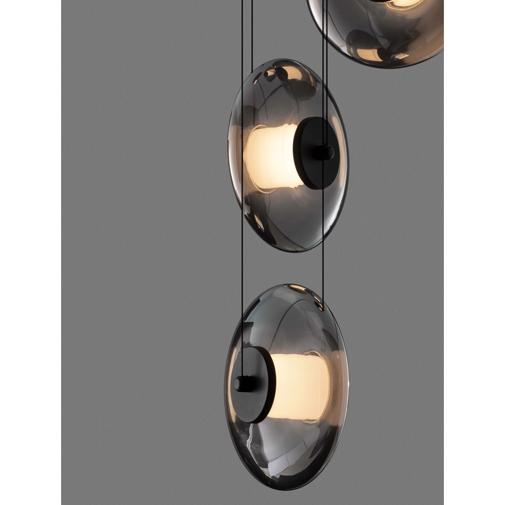 Unique pendant lamp Ballet Black 5-light round Lyora 5212017458445