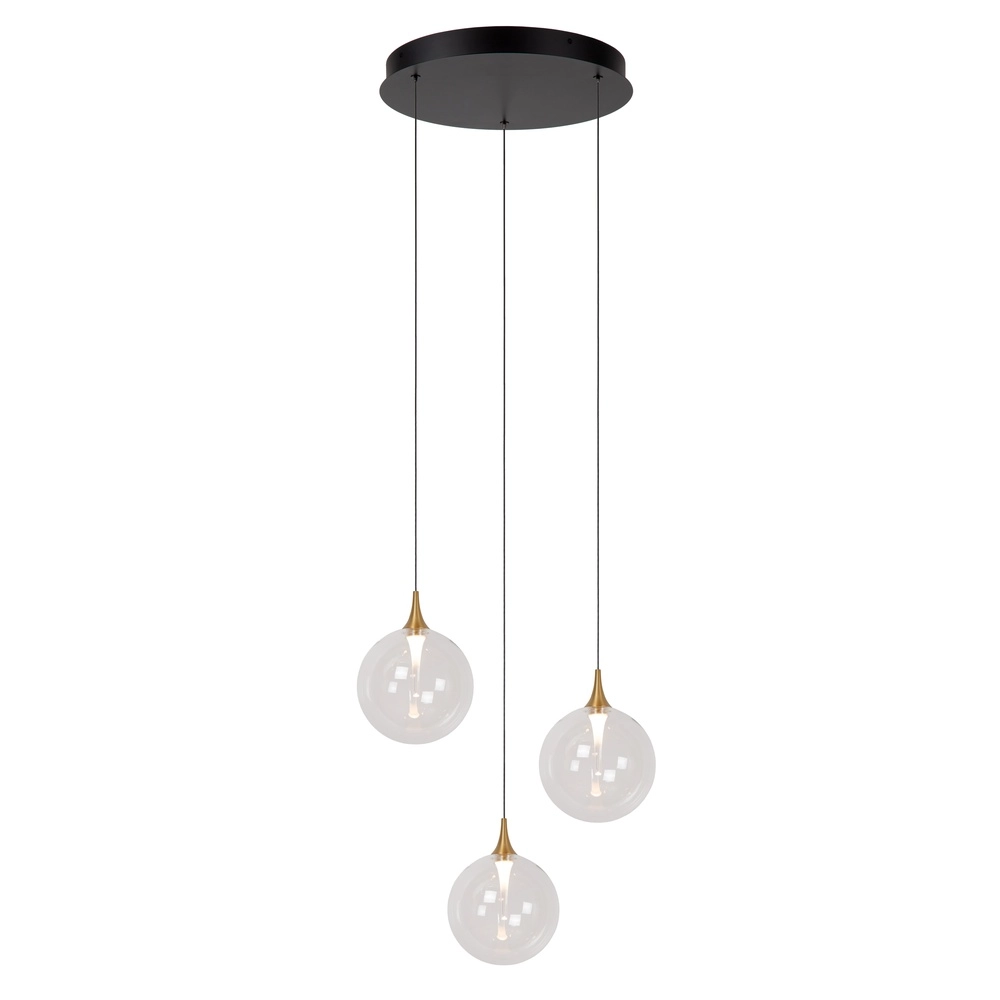 Design LED pendant light Gisela clear - 3x Ø 16cm