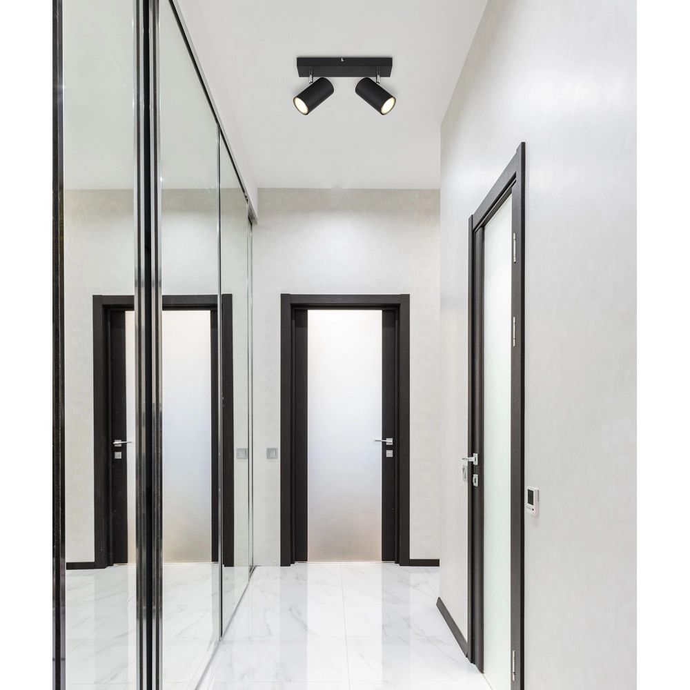 Ceiling lamp 2-lights Robby Black Globo 9007371442515