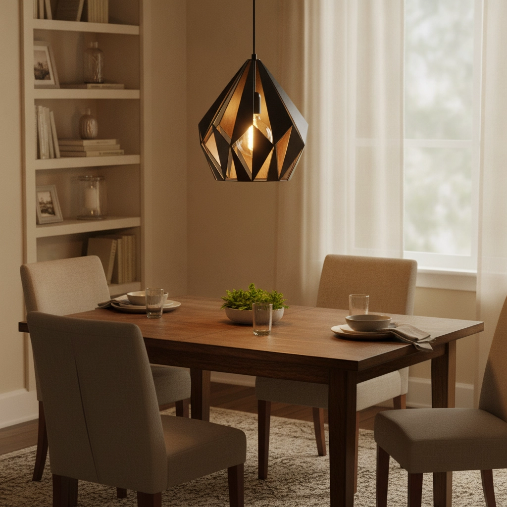 Pendant lamp Carlton 1 31cm black with copper