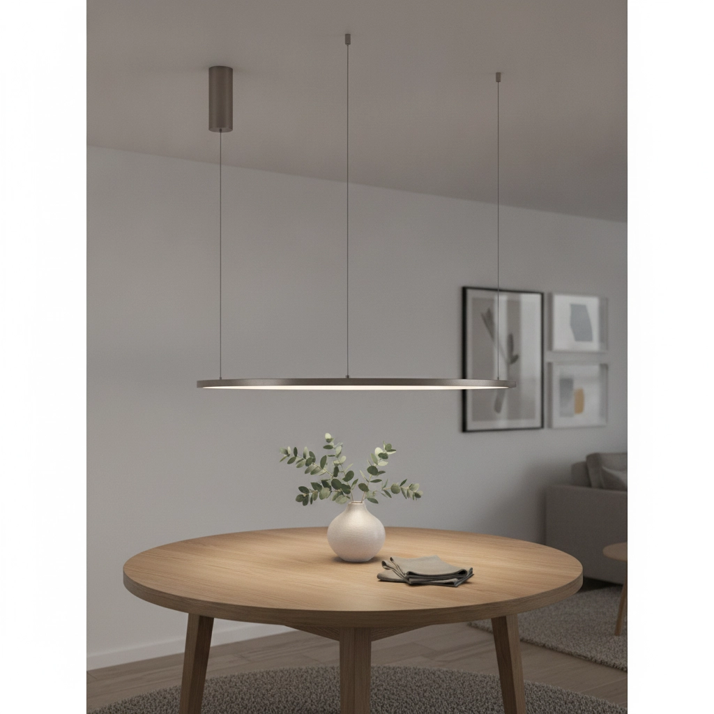 Round pendant lamp Tarquin silver grey Ø 80cm