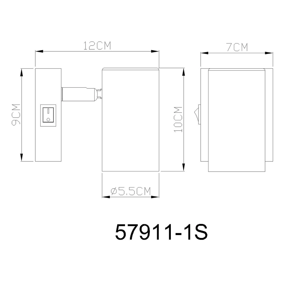 Surface-mounted spot Robby gunmetal Globo 9007371465545