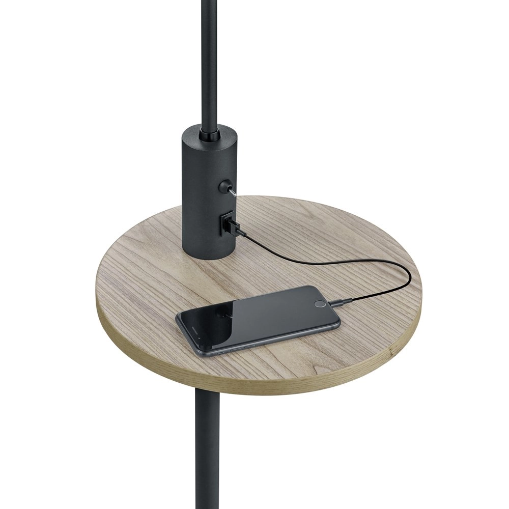 Reading lamp Claas Table black with wood brown and gray Trio 4017807423228