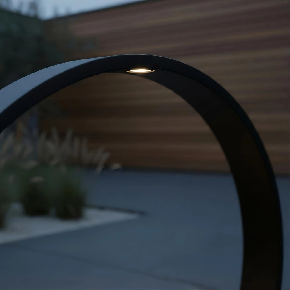 Round garden lamp Jerel black IP54 Ø 40cm Lucide 5411212290472