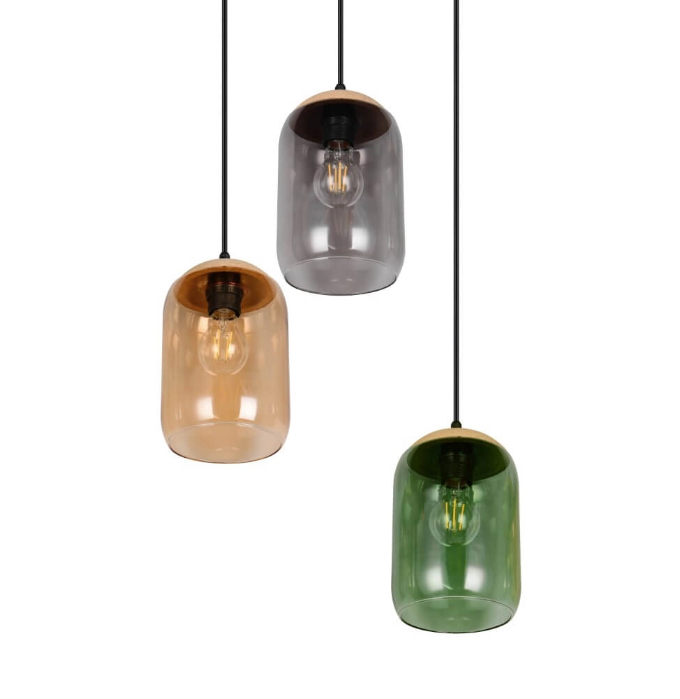 Glass Dining Table Lamp Cork 3-light Trio 4017807622980