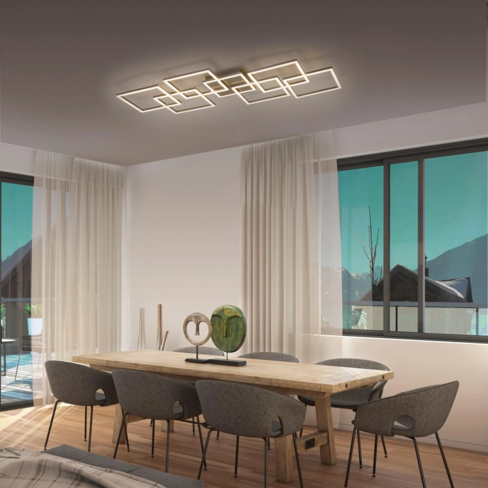 Modern ceiling lamp Q-Inigo rectangular Paul Neuhaus 4012248358092