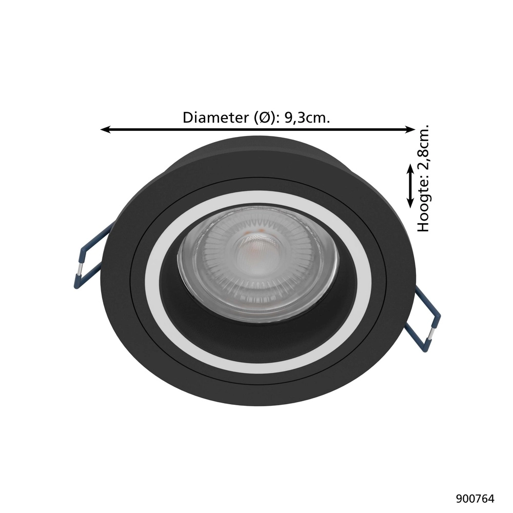 Zigbee recessed spot Carosso-Z black - round Eglo 9008606259809