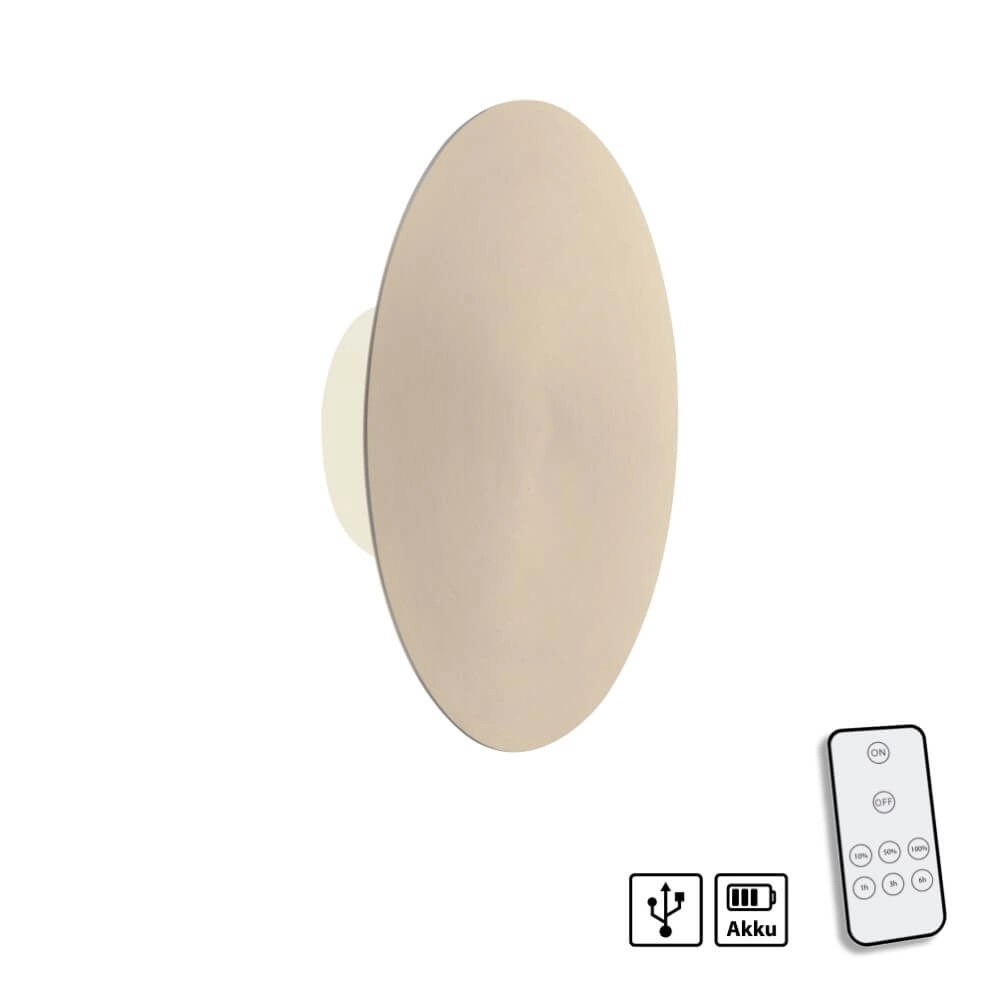 Design wall lamp Akku Puntua Ø 25cm brass Paul Neuhaus 4012248372524