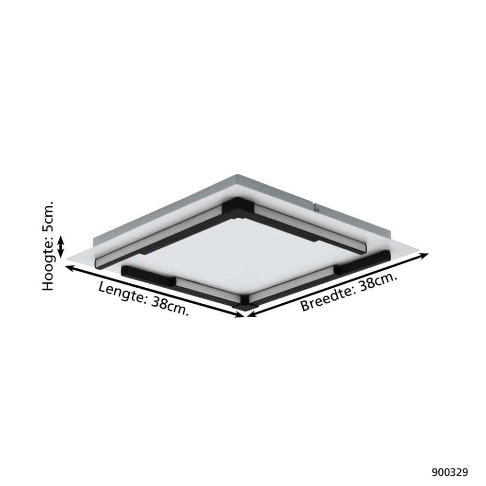 White LED ceiling lamp Zampote 38 by 38cm Eglo 9008606238101