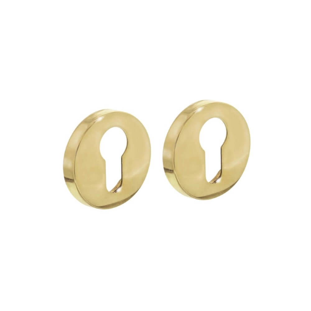 Set of 2 Cylinder Rosettes Tira round brass lacquered concealed