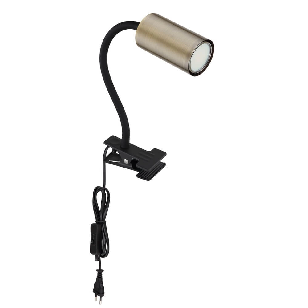 Black clamp lamp Robby with brass Globo 9007371437009