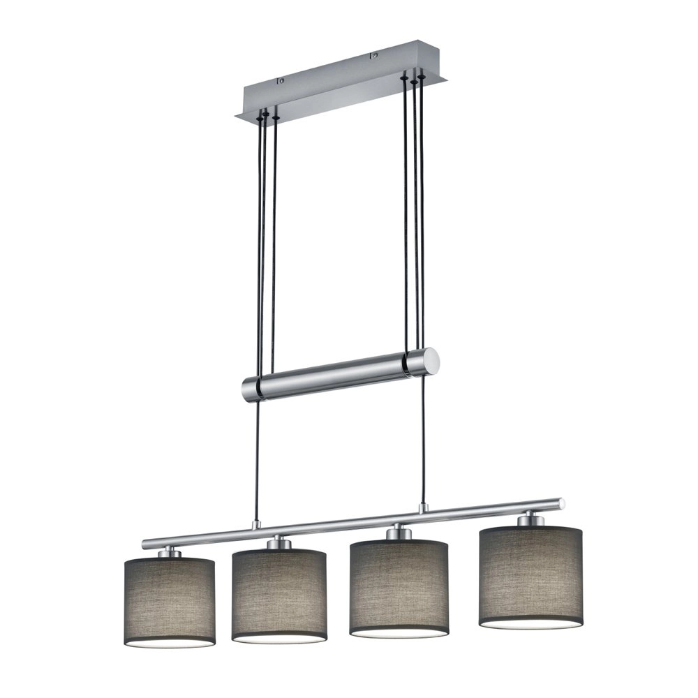 Pendant lamp Garda 4-light nickel matt with anthracite