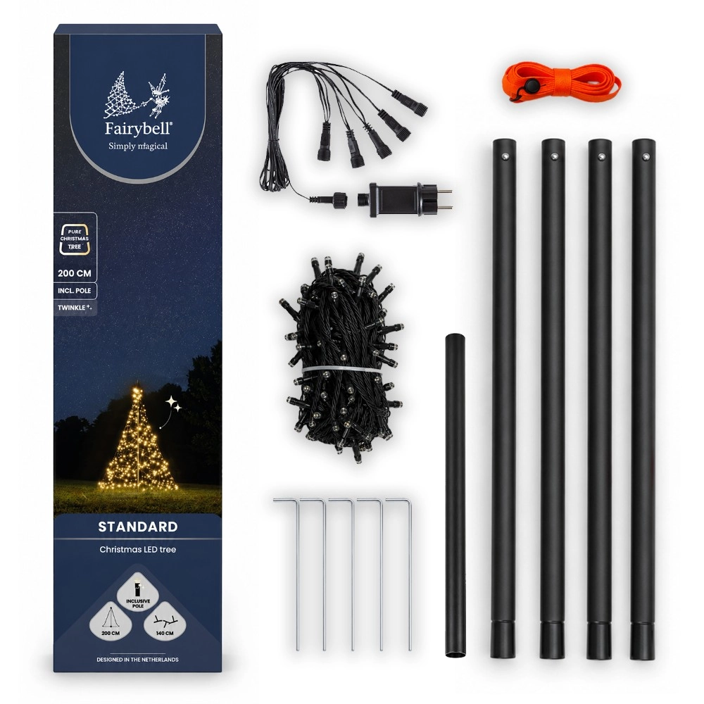 2 meter - 300 Led - Warm White - Twinkle - Incl. Pole
