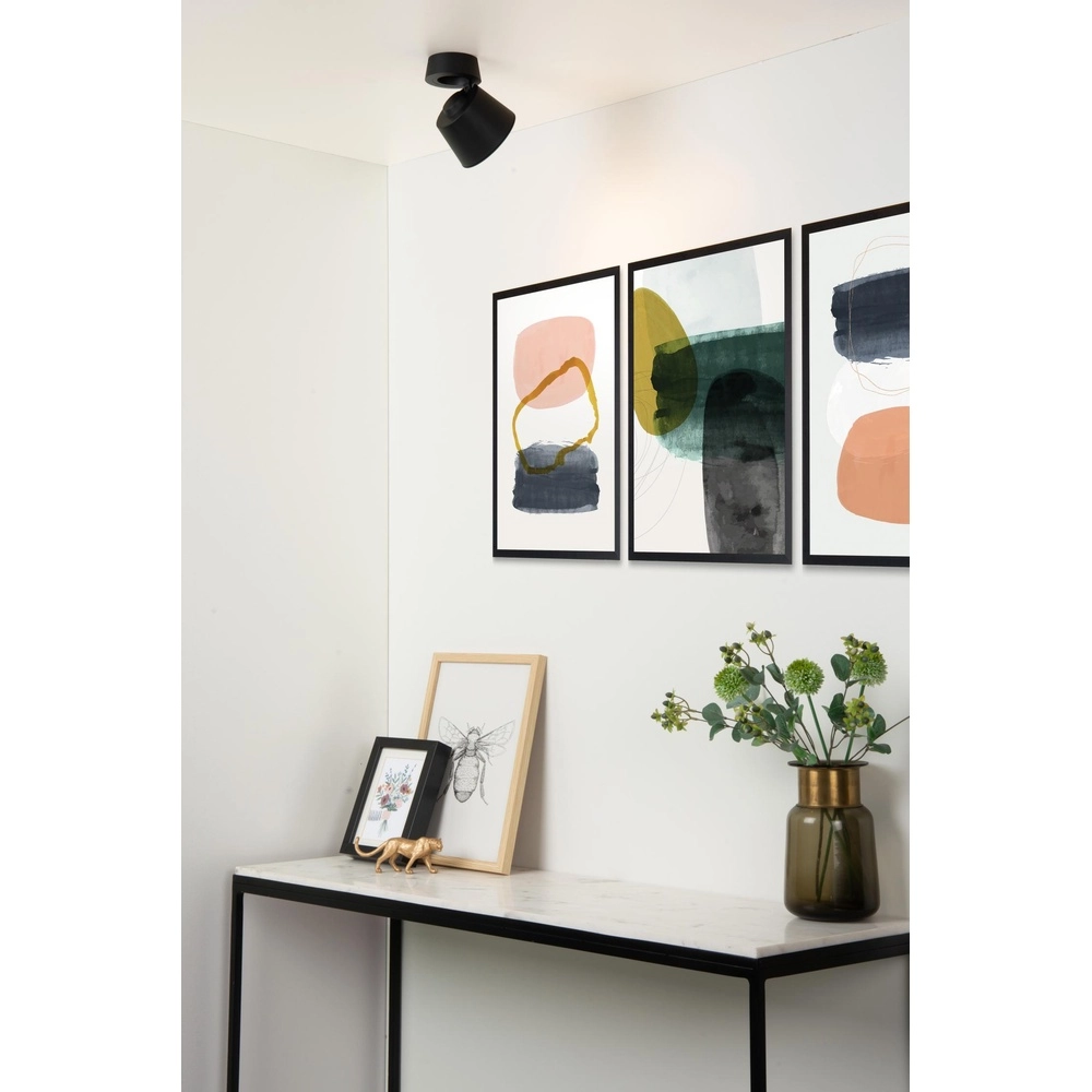 Ceiling spotlight Trigono Single Black Lucide 5411212093110