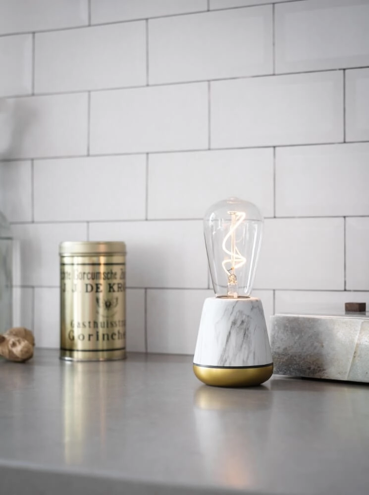 Rechargeable table lamp One White Marble Humble 7446023294270