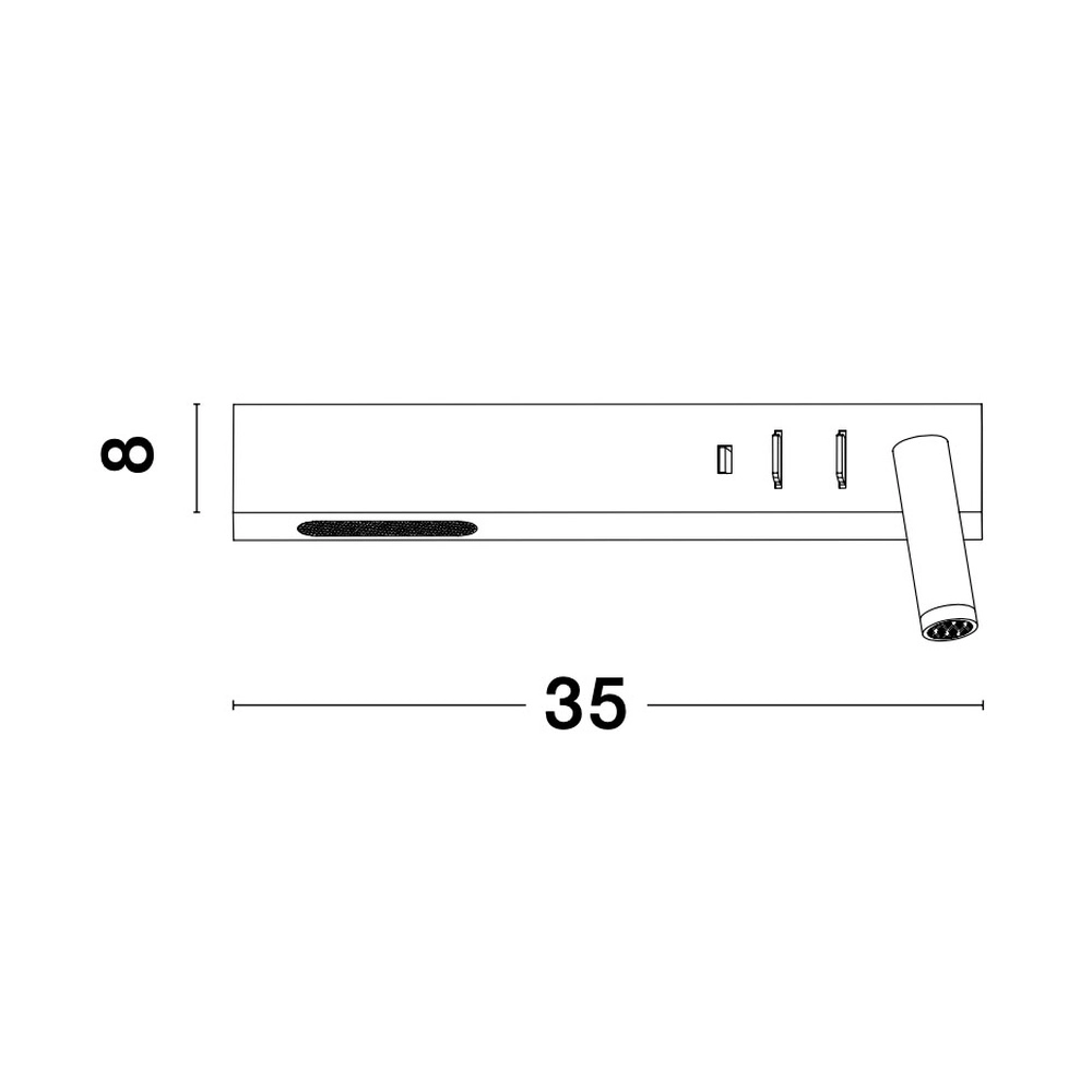 Bedside lamp Vida Right White with USB Lyora 5212017427878