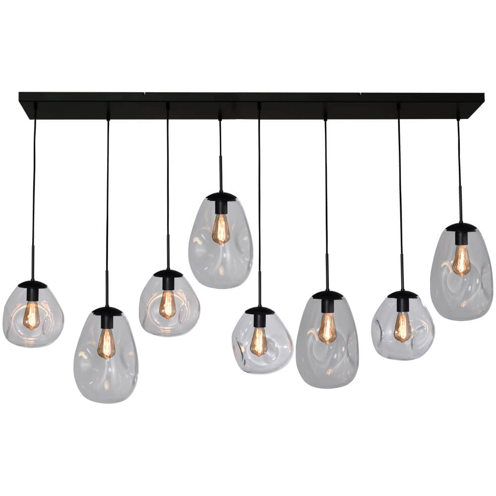 Hanging lamp Lava 8x clear glass
