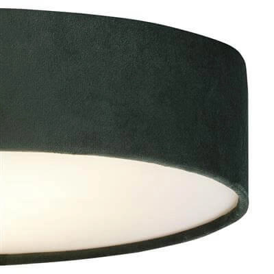 Ceiling lamp Drum Pleat 38cm green velvet Searchlight 5053423187198