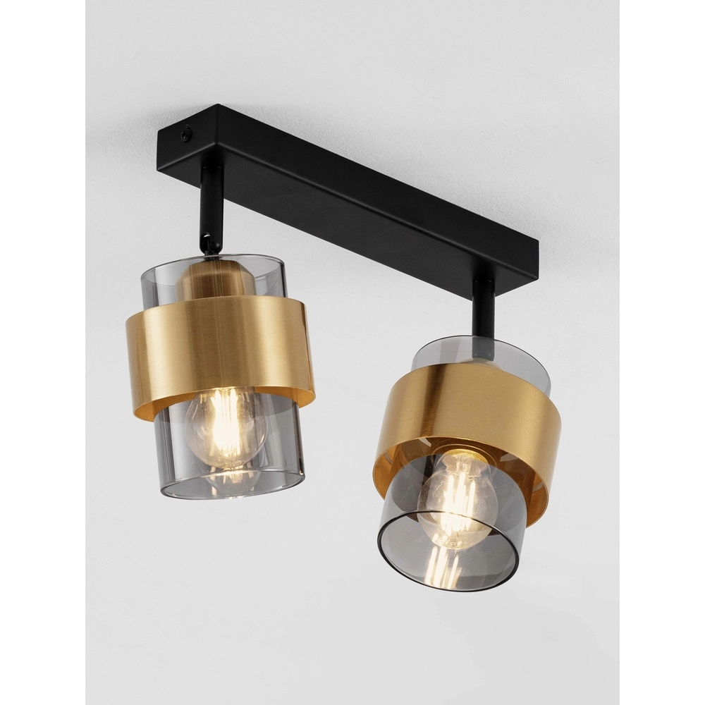 Ceiling lamp Sianna 2-light black with gold