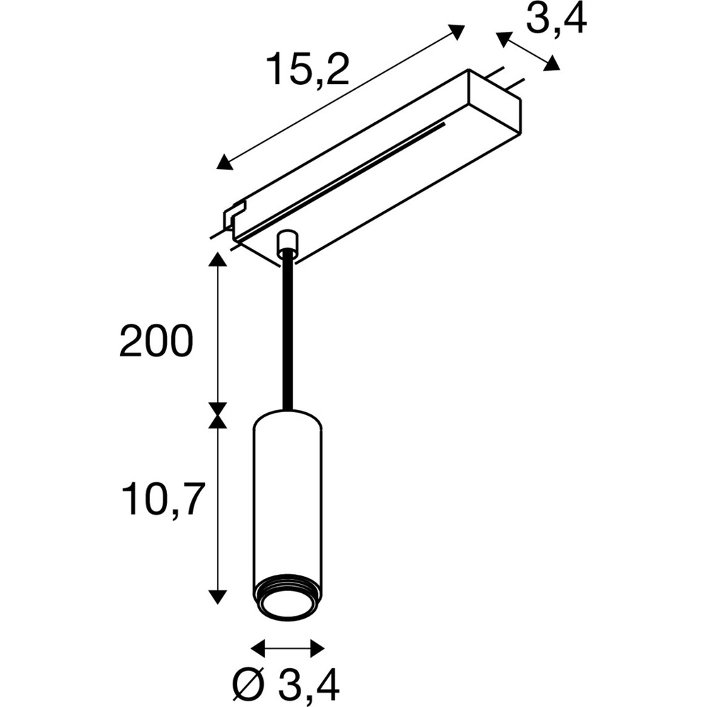 Pendant luminaire Lalu for rail 1-phase SLV 4024163317368